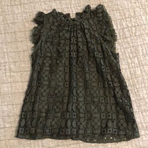 Anthropologie Maeve Green Lace Top with tags
